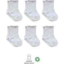 Bistyle 6lı Penye Düz Soket Çorap BS6008 Gri Melanj