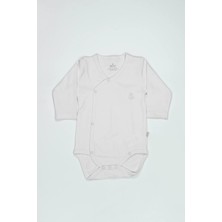 Bistyle Organik Natural Basic Style Kruvaze Uzun Kol Body BS17102 Beyaz