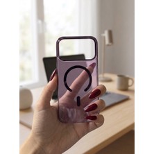 Wess iPhone 18 Pro Max Uyumlu Magsafe Bordo Kılıf Sararmayan Sert Mika Koruyucu Kapak
