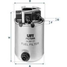 Ufi Ufı 2406101 Yakit Filtresi (Siyah Sensörlü Soket) Nissan Qashqai 1.5l K9K Dizel J11 6 Vites 14-> 1.6l R9M Dci D Izel J10 J11 14-> 16400BB50A-16400BB51A