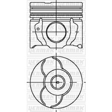 Yenmak 36-04789-000 Piston+Segman Q73.0MM (Std)-Toyota-Toyota Corolla 1.4 D4D 1 Nd-Tv 02 (Tpr Segmanli)