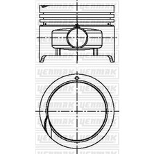 Yenmak 36-04441-050 Piston + Segman (050) Hyundai Accent 1,3l 4G13 G4EH Karbüratörlü 95-00 (Çap = 72,00 mm / Ölçü = 1,5 x 1,5 x 3,0) 2341022936-2304022940