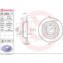 Brembo 08E95511 Arka Fren Disk Ayna Ford Puma 19> 2413300-L1TC2A315AA