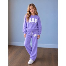 Yiğit Butik Kız Çocuk Süzene Nakışlı Rahat Kalıp Sweatshirt Pantolon 2’li Takım