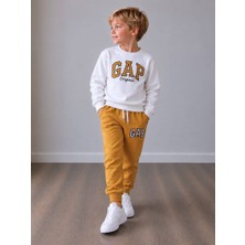 Yiğit Butik Erkek Çocuk Nakışlı Bisiklet Yaka Sweatshirt Jogger Pantolon Alt Üst Takım