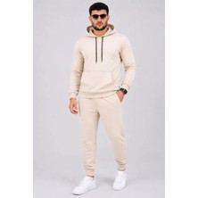 Çamaşır Kenti Erkek Iki Iplik Kapüşonlu Kanguru Cepli Sweatshirt Jogger Pantolon Alt Üst Eşofman Takımı