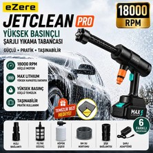 Hace Bazaar Ezere Jetclean Pro 18000RPM Şarjlı Yüksek Basınçlı Araç ve Bahçe Yıkama Temizleme Tabancas�