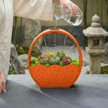 Bin1çeşit 3D Baskı Self-Watering Planter - Kendi Kendini Sulayan Saksı-Turuncu
