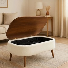 Sandıklı Oval Ahşap Ayaklı Orta Sehpa