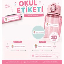 Vuud Kişiye Özel Pastel Mat Renkli Okul Etiketi Seti 252 Adet - Peri Serisi Isim Etiketi (Kalem, Defter)