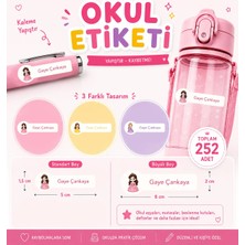 Vuud Kişiye Özel Pastel Mat Renkli Okul Etiketi Seti 252 Adet - Prenses Serisi Isim Etiketi (Kalem, Defter)