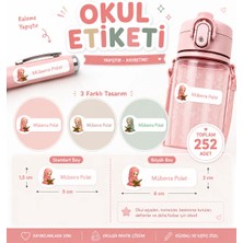 Vuud Kişiye Özel Pastel Mat Renkli Okul Etiketi Seti 252 Adet - Islami Kız Çocuk Serisi Isim Etiketi (Kalem, Defter)