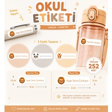 Vuud Kişiye Özel Pastel Mat Renkli Okul Etiketi Seti 252 Adet - Hayvanlar Serisi Isim Etiketi (Kalem, Defter)