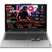Lenovo LOQ 15AHP10 AMD Ryzen 7 250 32GB 1TB SSD RTX 5050 8GB (100W) 15.6" FHD IPS Panel 144Hz Freedos Taşınabilir Bilgisayar 83JG00BNTR