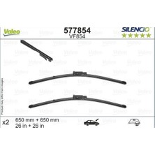 Valeo 577854 Silencio VF854 X2 650 650MM Ön Toledo Iıı Silencio x Trm Flat Blade Muz Tıpı Silecek Bi