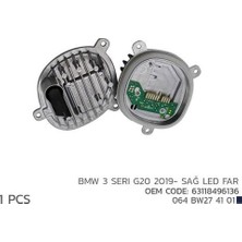 Niken 064BW274101 Bmw 3 Serı G20 2019 Sağ LED Far Modül 63118496136 63118496136
