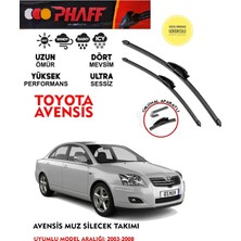 Phaff Toyota Avensis Muz Silecek Takımı 16 20 Motor Araca Özel (Aparatsız Direk Montaj) 2003-2008 Arası