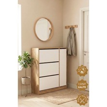 Teta Home Düşer Kapaklı 3 Bölmeli Ayakkabılık