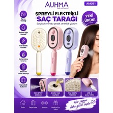 Azurtech Auhma AMG51 Spreyli Elektrikli Saç Tarak Fırçası Anti-Statik Bakım Yağı Hazneli
