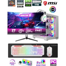 Xaser Sword X55 R7-5700X 32GB Ram /1TB M.2 SSD/8GB GeForce RTX5060/ 27" 300Hz Sıvı soğutmalı Masaüstü Oyuncu Bilgisayarı