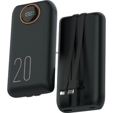 Snapron SNP-3013 20.000 Mah Ldc Ekran Dahili Kablolu 22,5W Hızlı Şarj Powerbank