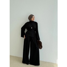 Moda Aksa 7201 BASİC MEVSİMLİK RAHAT İKİLİ TAKIM siyah