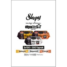 Sleepy Easy Clean Süperstar Yüzey Temizlik Havlusu Mendili Begonvil+Frezya+Şakayık 3X100(300 Yaprak)