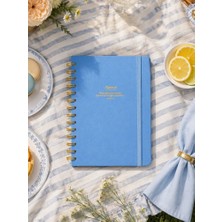 Victoria's Journals Canvas Sert Kapak Spiralli Defter A5 100GR 160 Sayfa Noktalı Mavi