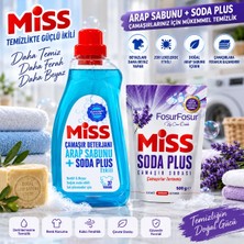 Miss Sıvı Çamaşır Deterjanı Arap Sabunu + Soda Etkili 1.5 Lt ve Soda Plus 500 gr 2 Li Set