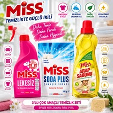 Miss Lekesiz Sprey + Soda Plus Beyaz Sabun 500 gr + Arap Sabunu 1 Lt 3 Lü Set