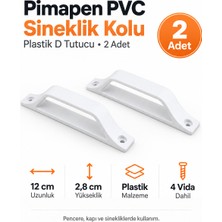 Nublado Pimapen Pvc Pencere Kapı Sineklik Kolu D Tipi Plastik Tutamak Tutucu 2 Adet Beyaz 12 cm Pvc Doğrama Sineklik Kapı Pencere Açma Kolu Montaj Vidalı Dayanıklı Tutamağı