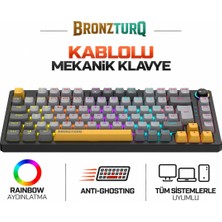 Bronzturq MK1115 Rainbow Antı-Ghosting Orange Switch Kablolu Mekanik Klavye
