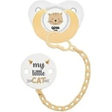 Babytime Emzik Askısı Krem Kedi Görselli