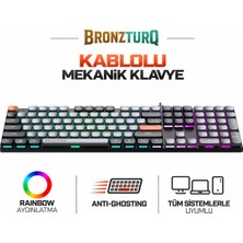 BRONZTURQ MK1175 RAINBOW Antı-Ghostıng Orange Switch Kablolu Mekanik Klavye