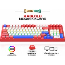 Bronzturq MK1140 Rgb-Abs- Red Switch Kablolu Mekanik Klavye