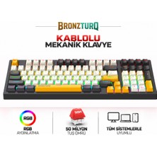 Bronzturq MK1140-SIYAH Rgb-Abs-Red Switch Kablolu Mekanik Klavye