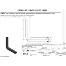 İbraş Ibras 65321 42MM 52MM 25CM 25CM Dirsek Hortumu Sıcak ve Soğuk Su Kullanımı Icın