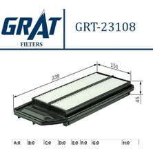 Grat 23108 Hava Filtresi Honda Accord 03>07 17220RAA505