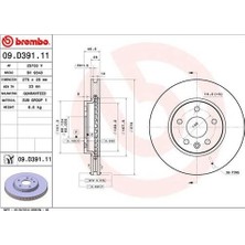 Brembo 09D39111 Ön Fren Aynası Astra K 15 15 Inc / 5 Delik 276X26X5DL Havalı 6155210031