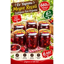 Evim 365 Desen Kapaklı 660 cc Cam Konserve Kavanoz 6'lı