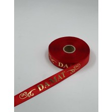 Bezos Damat Baskılı Kol Kurdelesi - Kırmızı - 1 Adet 50CM