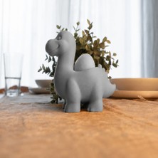 Bezos 3D Baskı Dinozor Yumurtalık - Sevimli Eggosaurus Yumurta Tutucu-Gri