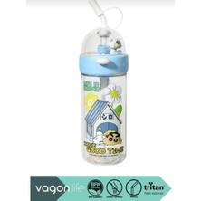 Senacacollection 620 ml Basketbol Oyunlu Kapak Pipetli El Askılı Tritan Su Matarası Suluk