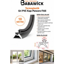 Babawick Kaliteli Hammadde Tpe'den Üretilmiş Conta 3mm Kanala Uyumlu PAK05 Gri Kapı Pencere Fitili