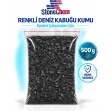 Stonechem Epoksi Çalışmalarınız Için Renkli Deniz Kabuğu Kumu 500 gr ( Siyah )