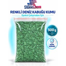 Stonechem Epoksi Çalışmalarınız Için Renkli Deniz Kabuğu Kumu 500 gr ( Yeşil )