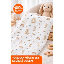 More Home Çok Amaçlı Müslin Örtü, Müslin Bebek Battaniyesi, %100 Pamuk ,90X90 cm Duck