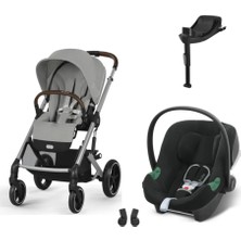 Cybex Balios S Lux Travel Sistem | Silver Stone Grey & Aton B2 Bazalı Volcano Black