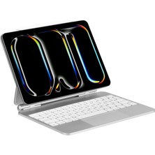 Bix IK07 Manyetik Bluetooth Klavyeli iPad Kılıfı Çoklu Dokunmatik Yüzeyli 7 Renk Aydınlatmalı Ince Tasarım iPad 10. Nesil ve iPad 11 A16 Uyumlu