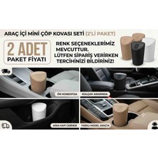 DenizCanlilari Araç Içi Mini Çöp Kovası 2'li Paket Set - Çok Amaçlı Bardaklık Uyumlu Araç Içi Düzenleyici